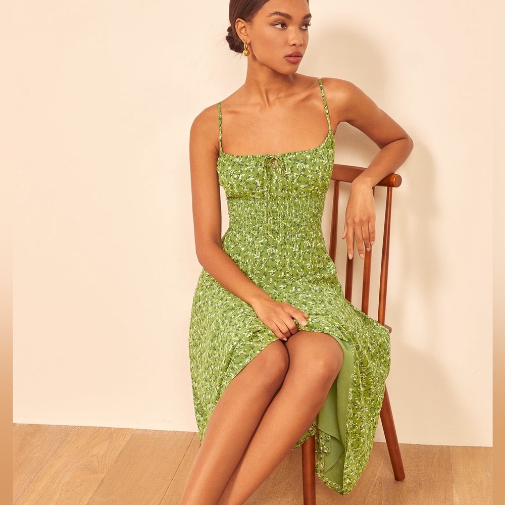 NWOT- Reformation Bran Dress in Samantha green size 2